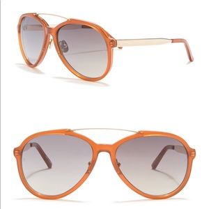 Linda Farrow 56mm Acetate Aviator Sunglasses